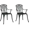 Image de vidaXL Chaise de jardin, lot de 2, noir, 53 x 51 x 88,5 cm, aluminium