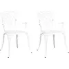 Image de vidaXL Chaise de jardin, lot de 2, blanche, 53 x 51 x 88,5 cm, aluminium