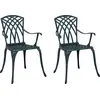 Image de vidaXL Chaise de jardin, lot de 2, verte, 53 x 51 x 88,5 cm, aluminium