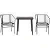 Image de vidaXL Ensemble de salle à manger de jardin 3 pièces en verre de polyrattang noir