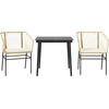 Image de vidaXL Ensemble de jardin 3 pièces avec coussins Marron Poly rotin Verre