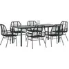 Image de vidaXL Ensemble de salle à manger de jardin 7 pièces en verre de polyrattang noir