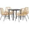 Image de vidaXL Ensemble de salle à manger de jardin 5 pièces verre polyrattan brun