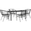 Image de vidaXL Ensemble de salle à manger de jardin 5 pièces en verre de polyrattang noir