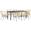 Image de vidaXL Ensemble de jardin 7 pièces avec coussins Marron Poly rotin Verre