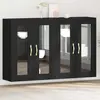 Image de vidaXL - Armoires murales, 2 pi ¨ces, noir, imitation ch  ne, 69,5 x 34 x 90 cm