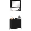 Image de vidaXL Ensemble de meubles de salle de bain avec étagère 2 pcs noir bois composite