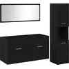 Image de vidaXL Ensemble de meubles de salle de bain 3 pcs noir imitation chêne bois composite