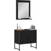 Image de vidaXL Ensemble de meubles de salle de bain mural 2 pcs noir bois composite