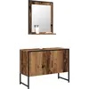 Image de vidaXL Ensemble de meubles de salle de bain, 2 pièces, bois imitation bois, couleur marron