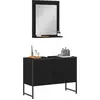 Image de vidaXL Ensemble de meubles de salle de bain mural 2 pcs noir bois composite