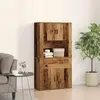 Image de vidaXL Highboard avec tiroirs vieux bois 80 x 33 x 150 cm Bois composite