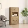 Image de vidaXL Highboard Chêne Artisan 80 x 33 x 150 cm Matériau dérivé du bois
