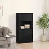 Image de vidaXL Highboard noir imitation chêne 80 x 33 x 150 cm Bois composite