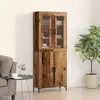 Image de vidaXL Highboard 2 pcs Vieux bois 69,5 x 34 x 180 cm Bois composite