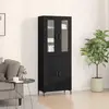 Image de vidaXL Highboard 2 pcs noir imitation chêne 69,5 x 34 x 180 cm