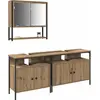 Image de vidaXL Ensemble de meubles de salle de bain, 3 pièces, couleur marron, matériau bois