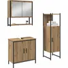 Image de Ensemble de meubles de salle de bain vidaXL, 3 pièces, marron, 33 x 33 x 113,5 cm