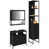 Image de vidaXL Ensemble de meubles de salle de bain 3 pcs noir imitation chêne bois composite