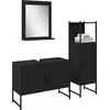 Image de vidaXL Ensemble de meubles de salle de bain avec étagère 3 pcs noir bois composite