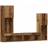 Image de vidaXL Armoire TV avec barres lumineuses LED 4 pcs Vieux bois Matériaux dérivés du bois