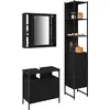 Image de vidaXL Ensemble de meubles de salle de bain 3 pcs noir imitation chêne bois composite