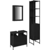 Image de vidaXL Ensemble de meubles de salle de bain 3 pcs noir imitation chêne bois composite