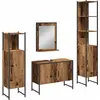 Image de vidaXL Ensemble de meubles de salle de bain avec étagère avec porte 4 pcs brun bois composite