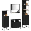 Image de vidaXL Ensemble de meubles de salle de bain 4 pcs noir imitation chêne bois composite