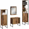 Image de vidaXL Ensemble de meubles de salle de bain avec stockage 4 pcs brun 33 x 33 x 185.5 cm
