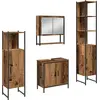 Image de vidaXL Ensemble de meubles de salle de bain avec stockage 4 pcs brun 33 x 33 x 185.5 cm
