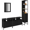 Image de vidaXL Ensemble de meubles de salle de bain 4 pcs noir imitation chêne bois composite