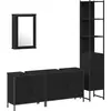 Image de vidaXL Ensemble de meubles de salle de bain, 4 pièces, noir, bois composite