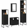 Image de vidaXL Ensemble de meubles de salle de bain 4 pcs noir imitation chêne bois composite