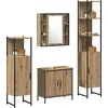 Image de vidaXL Ensemble de meubles de salle de bain avec étagère avec porte 4 pcs brun bois composite