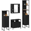Image de vidaXL Ensemble de meubles de salle de bain 4 pcs noir imitation chêne bois composite
