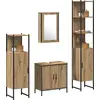 Image de vidaXL Ensemble de meubles de salle de bain avec étagère avec porte 4 pcs brun bois composite