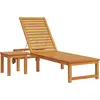 Image de vidaXL Chaise longue en bois massif d'acacia brun