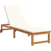 Image de vidaXL Chaise longue marron 202 x 53 x 89 cm Bois massif d'acacia