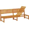 Image de Chaise longue vidaXL, couleur huile naturelle, 200 x 57 x 75 cm, bois massif d'acacia