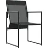 Image de vidaXL Chaise avec coussin, lot de 4, noir et anthracite, Textilene