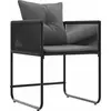 Image de vidaXL Chaise avec coussin, lot de 4, noir et anthracite, rotin PE