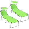 Image de vidaXL Transat 2 pièces Vert 58 x 188 x 77 cm Polyester