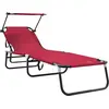 Image de vidaXL Chaise longue pliante rouge 190 x 57 x 81 cm Oxford