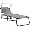 Image de vidaXL Chaise longue pliante Gris 190 x 57 x 81 cm Oxford