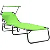 Image de vidaXL Chaise longue pliante verte 190 x 57 x 81 cm Oxford