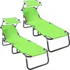 Image de vidaXL, 2 chaises longues pliantes, tissu Oxford, couleur verte