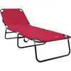Image de vidaXL Chaise longue pliante rouge 188 x 57 x 86,5 cm en polyester