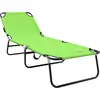 Image de vidaXL Chaise longue pliante verte 188 x 57 x 86,5 cm en polyester