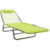 Image de vidaXL Chaise longue pliante verte 182 x 55 x 85,5 cm en Textilene